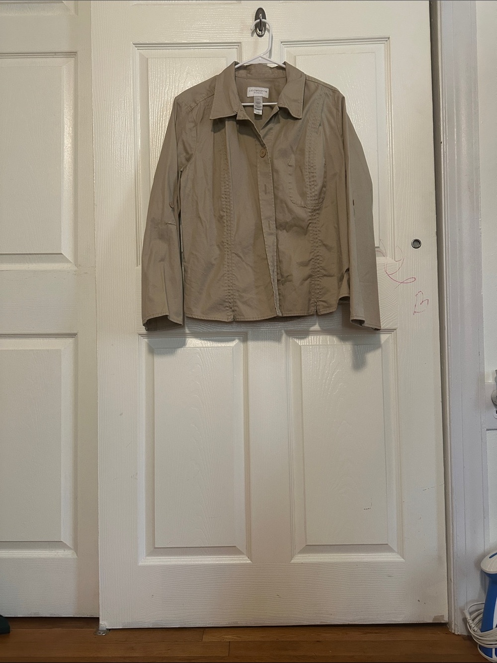 Liz Claiborne Beige Button-Front Blazer